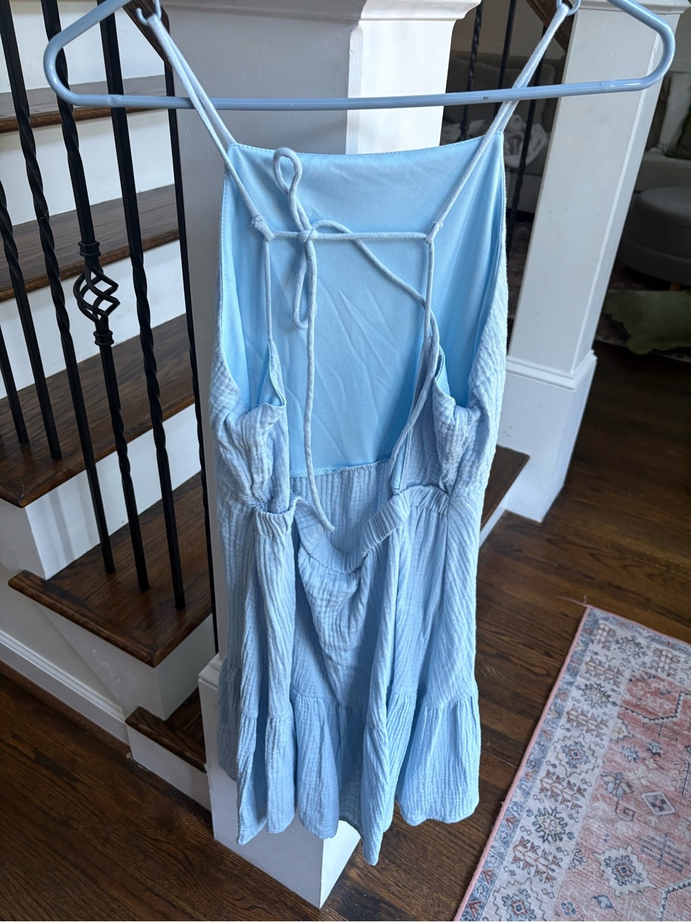 Light Blue Ruffle-Hem Mini Skirt — Soft Tiered Summer Style - Picture 2 of 5